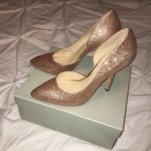 Jessica Simpson gold heels